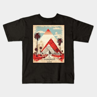 Pyramids of Giza Egypt Vintage Poster Tourism Kids T-Shirt